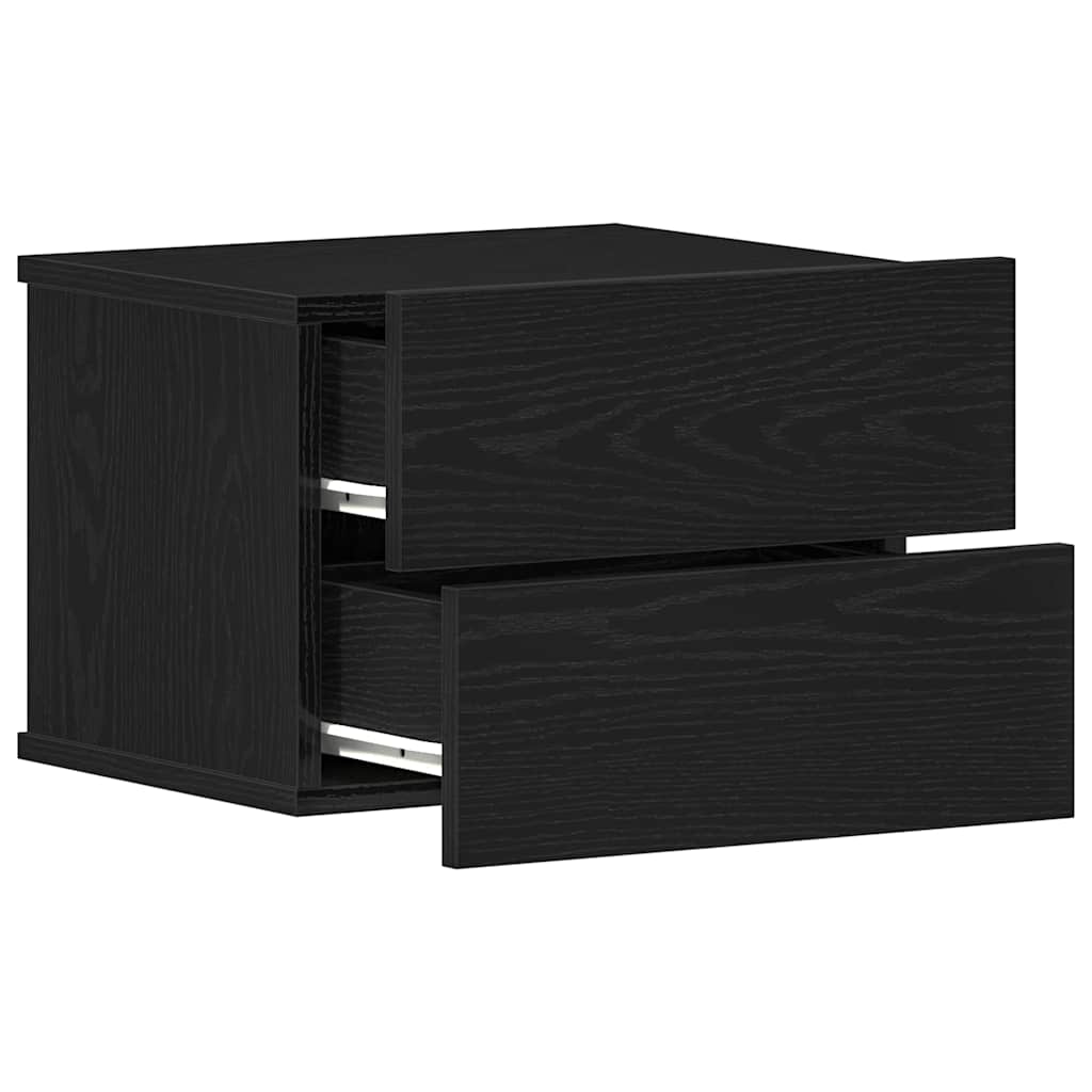 Bedside Cabinet 2 pcs Black Oak 40 x 30 x 30 cm Engineered Wood