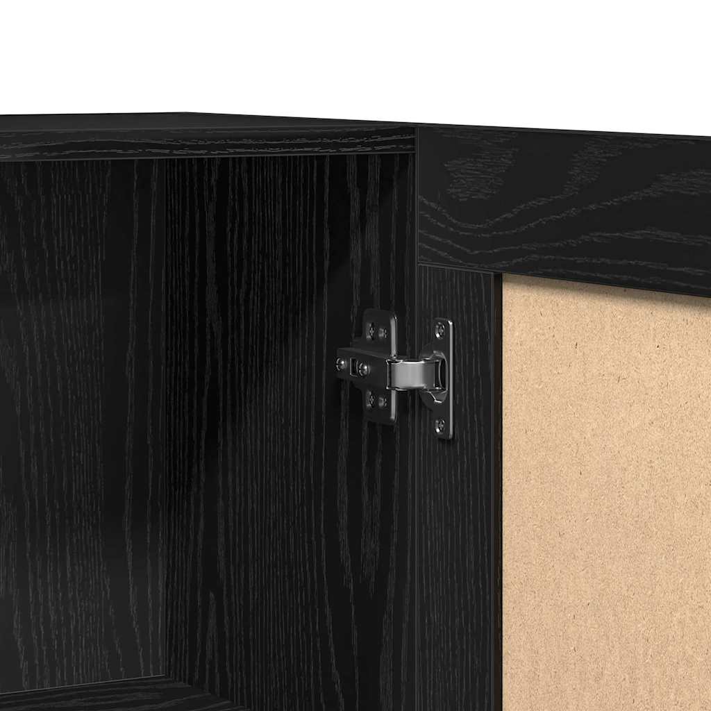 Sideboard Black Oak 120 x 30.5 x 70 cm Engineered Wood