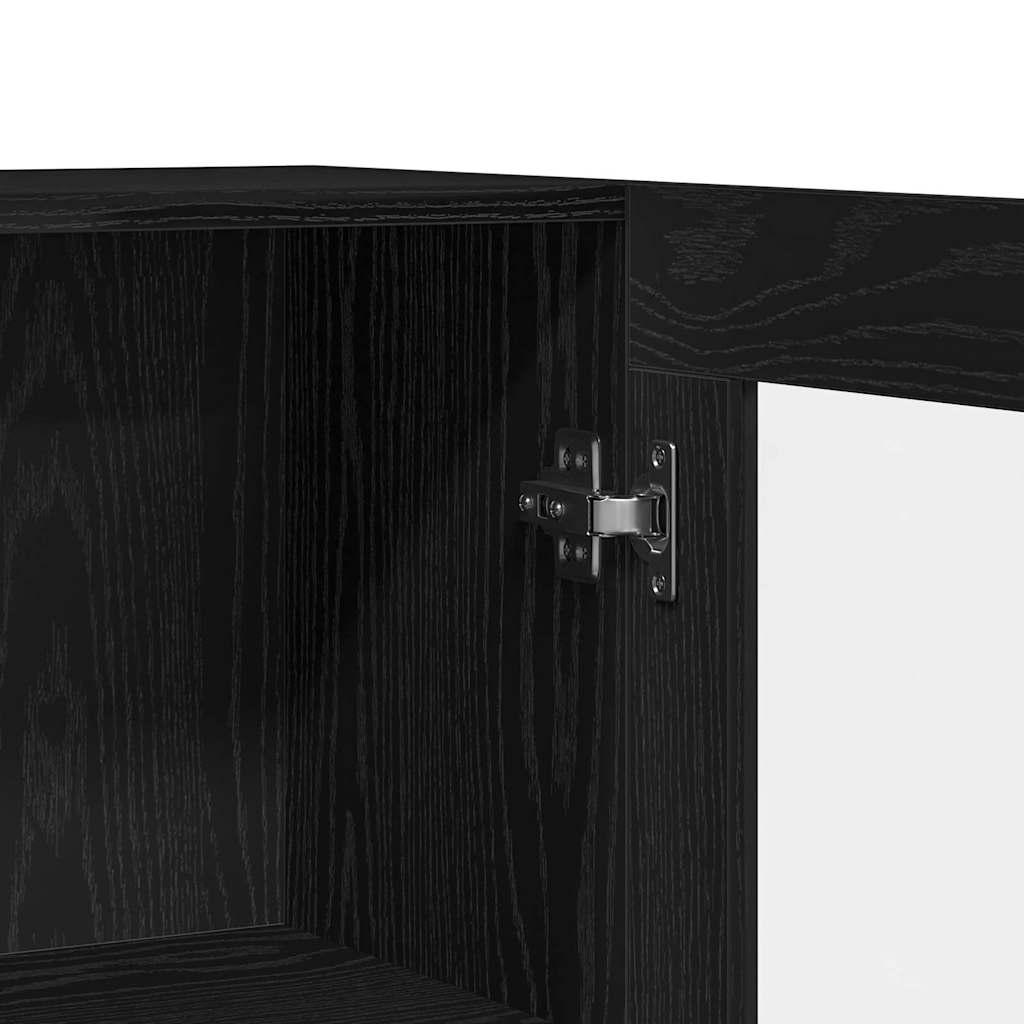 Sideboard Black Oak 120 x 30.5 x 70 cm Engineered Wood