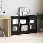 Sideboard Black Oak 120 x 30.5 x 70 cm Engineered Wood