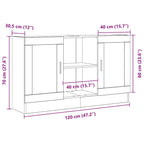 Sideboard Black Oak 120 x 30.5 x 70 cm Engineered Wood