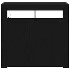 Sideboard Black Oak 80 x 35 x 75 cm Engineered Wood