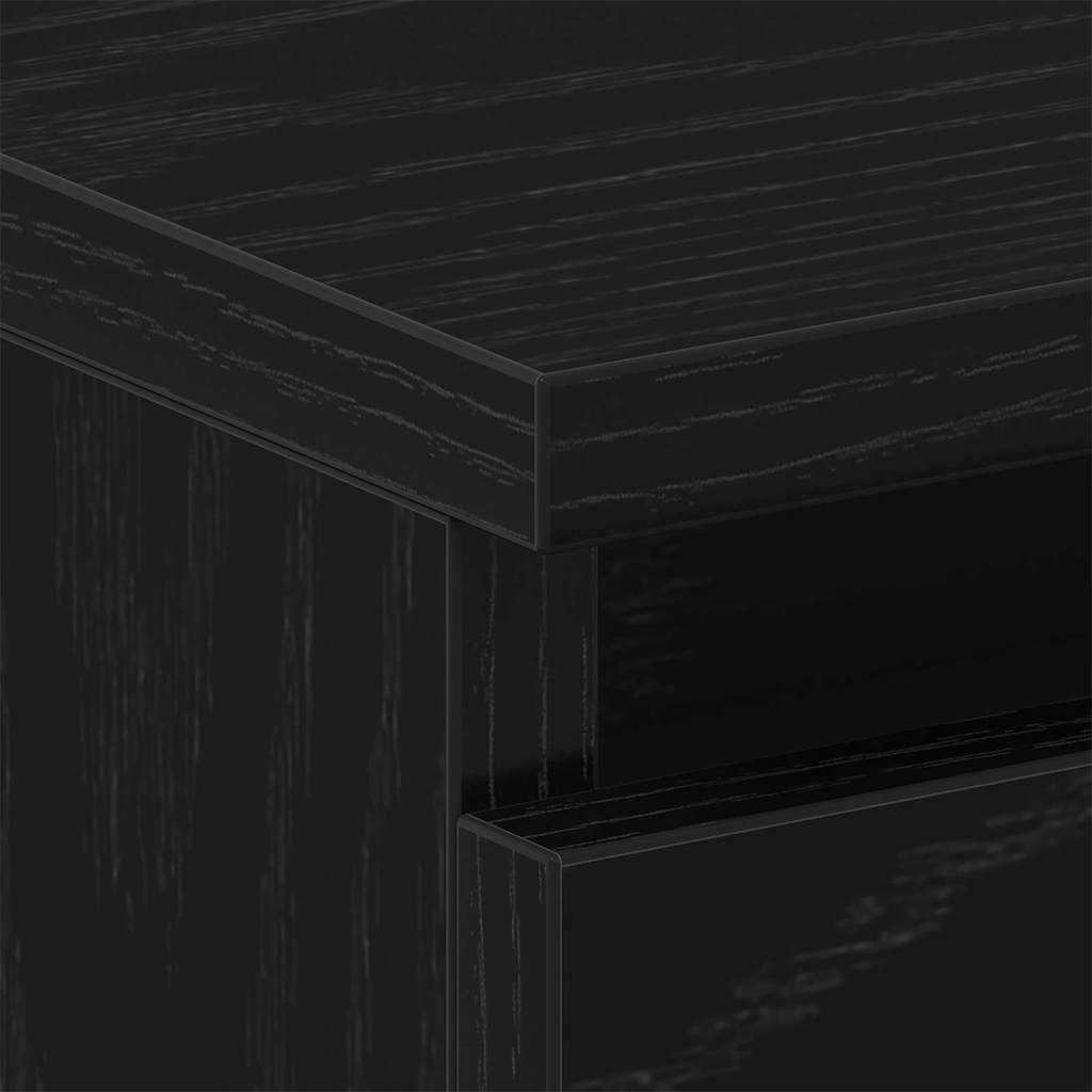 Bedside Cabinet Black Oak 40 x 30 x 39 cm Engineered Wood