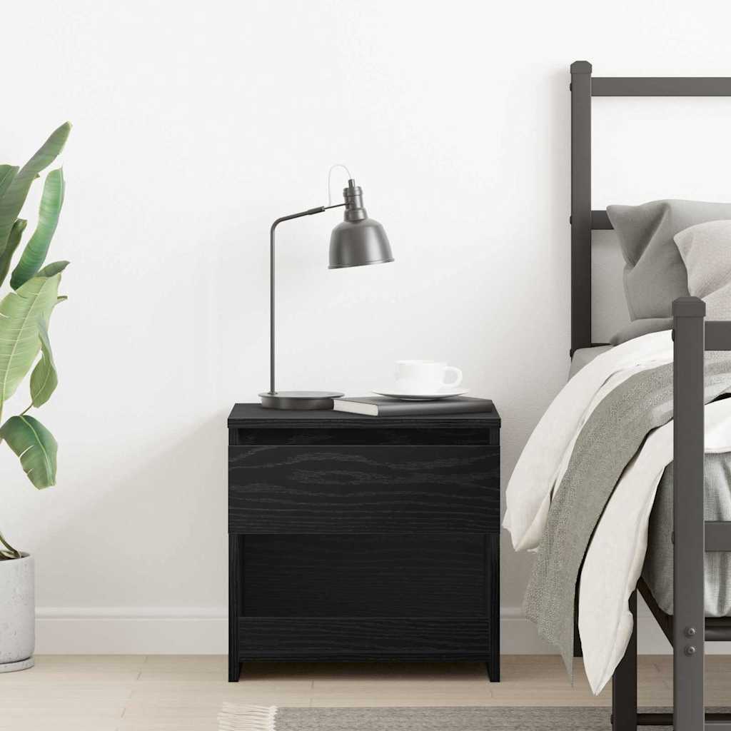 Bedside Cabinet Black Oak 40 x 30 x 39 cm Engineered Wood