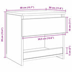 Bedside Cabinet Black Oak 40 x 30 x 39 cm Engineered Wood