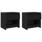 Bedside Cabinet 2 pcs Black Oak 40 x 30 x 39 cm Engineered Wood