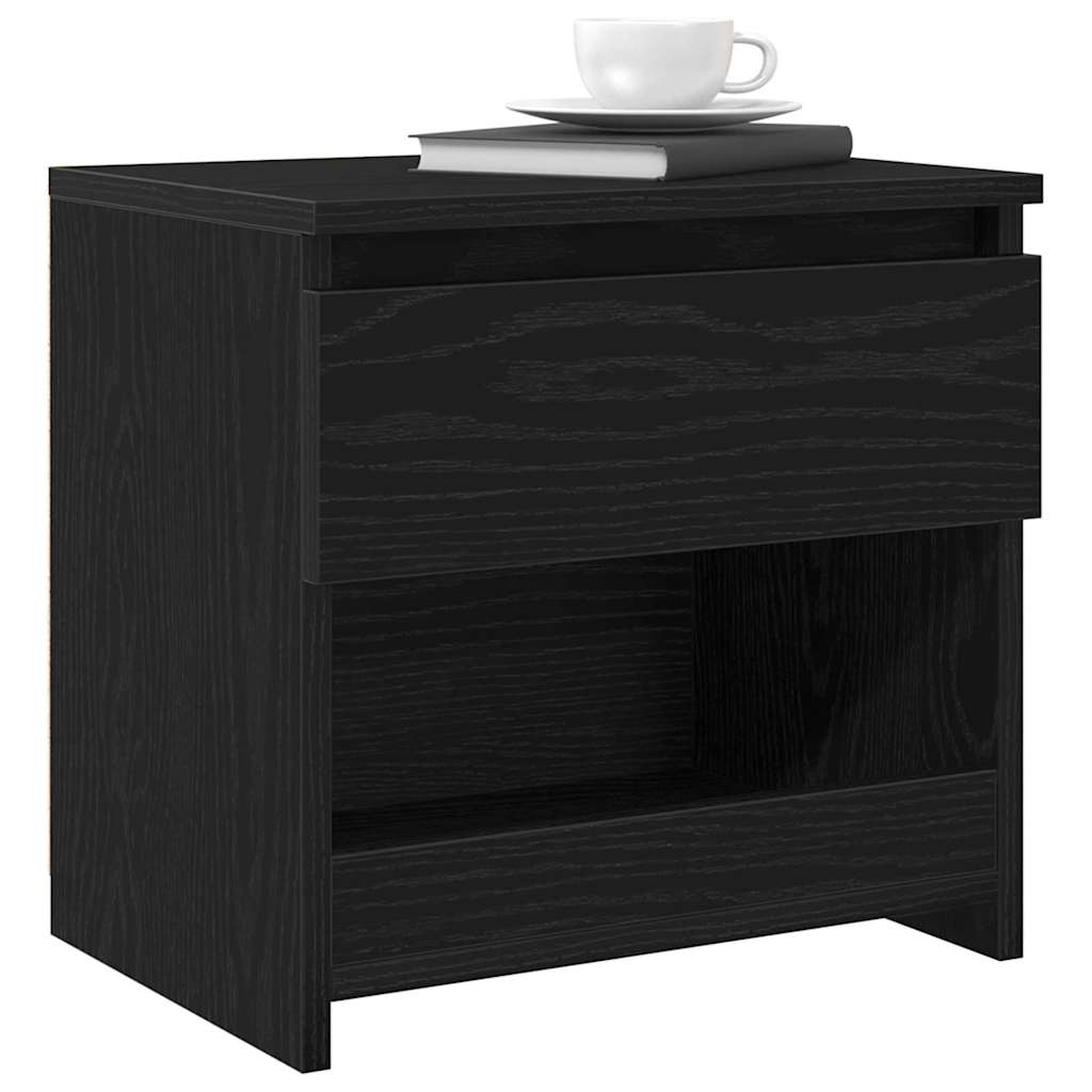 Bedside Cabinet 2 pcs Black Oak 40 x 30 x 39 cm Engineered Wood