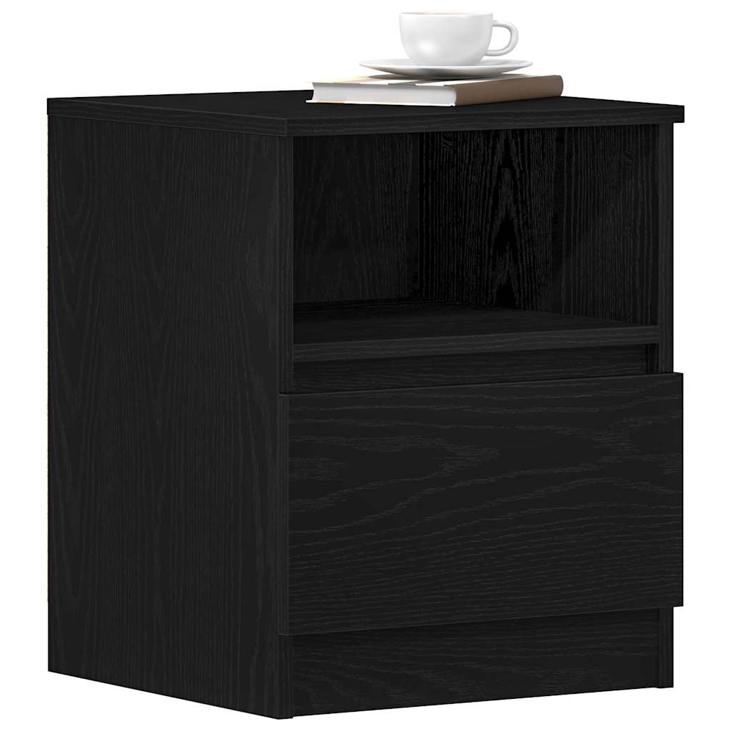 Bedside Cabinet 2 pcs Black Oak 40 x 40 x 50 cm Engineered Wood