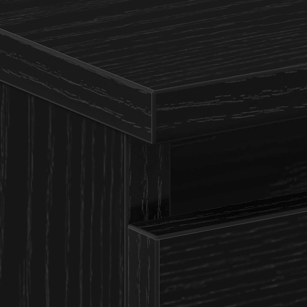 Bedside Cabinet with Drawer 2 pcs Black Oak 50 x 40 x 43.5 cm