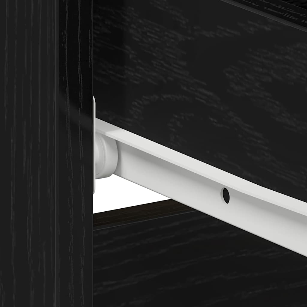 Bedside Cabinet with Drawer 2 pcs Black Oak 50 x 40 x 43.5 cm