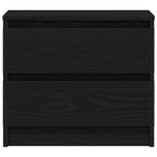 Bedside Cabinet with Drawer 2 pcs Black Oak 50 x 40 x 43.5 cm