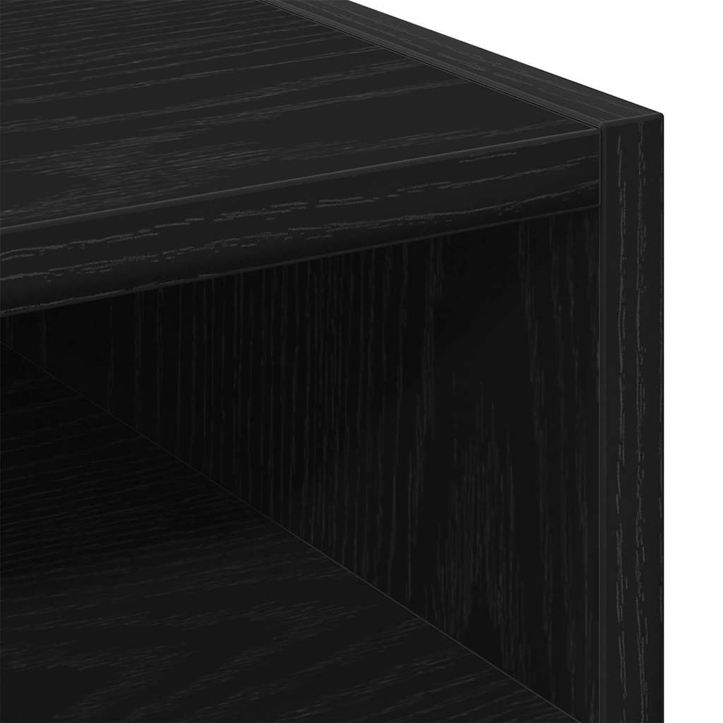 Wheeled Side Cabinet Black Oak 33 x 38 x 60 cm Engineered Wood