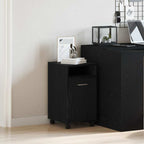 Wheeled Side Cabinet Black Oak 33 x 38 x 60 cm Engineered Wood