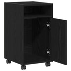 Wheeled Side Cabinet Black Oak 33 x 38 x 60 cm Engineered Wood