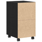 Wheeled Side Cabinet Black Oak 33 x 38 x 60 cm Engineered Wood