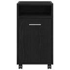 Wheeled Side Cabinet Black Oak 33 x 38 x 60 cm Engineered Wood