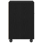 Wheeled Side Cabinet Black Oak 33 x 38 x 60 cm Engineered Wood