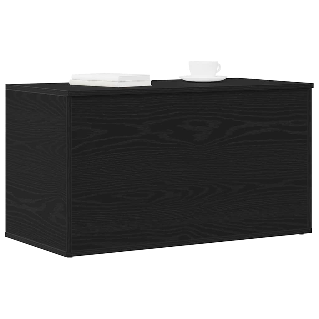 Storage Box Black Oak 84 x 42 x 46 cm Engineered Wood