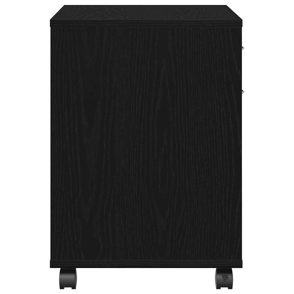 Rolling Cabinet Black oak 45 x 38 x 54 cm Engineered Wood