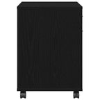 Rolling Cabinet Black oak 45 x 38 x 54 cm Engineered Wood