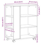 Storage Cabinet Black Oak 60 x 35 x 75 cm Engineered Wood