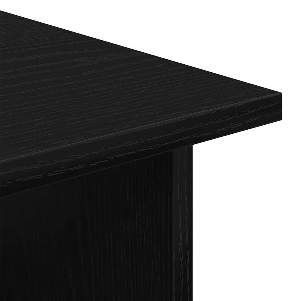 Rolling Cabinet Black Oak 60 x 45 x 55 cm Engineered Wood