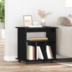 Rolling Cabinet Black Oak 60 x 45 x 55 cm Engineered Wood