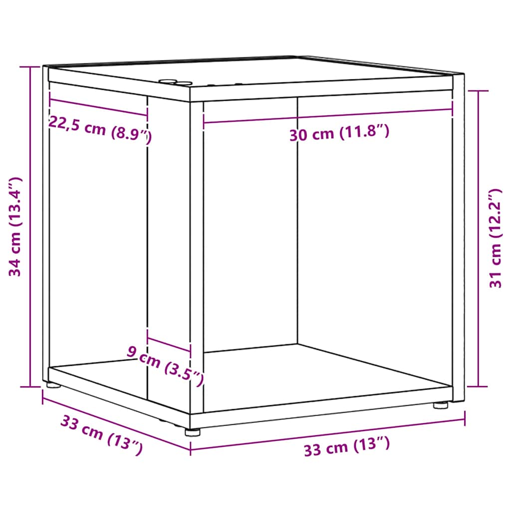 Corner Shelves Black Oak 33 x 33 x 34.5 cm Engineered Wood