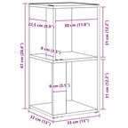 Corner Shelves Black Oak 33 x 33 x 67 cm Engineered Wood