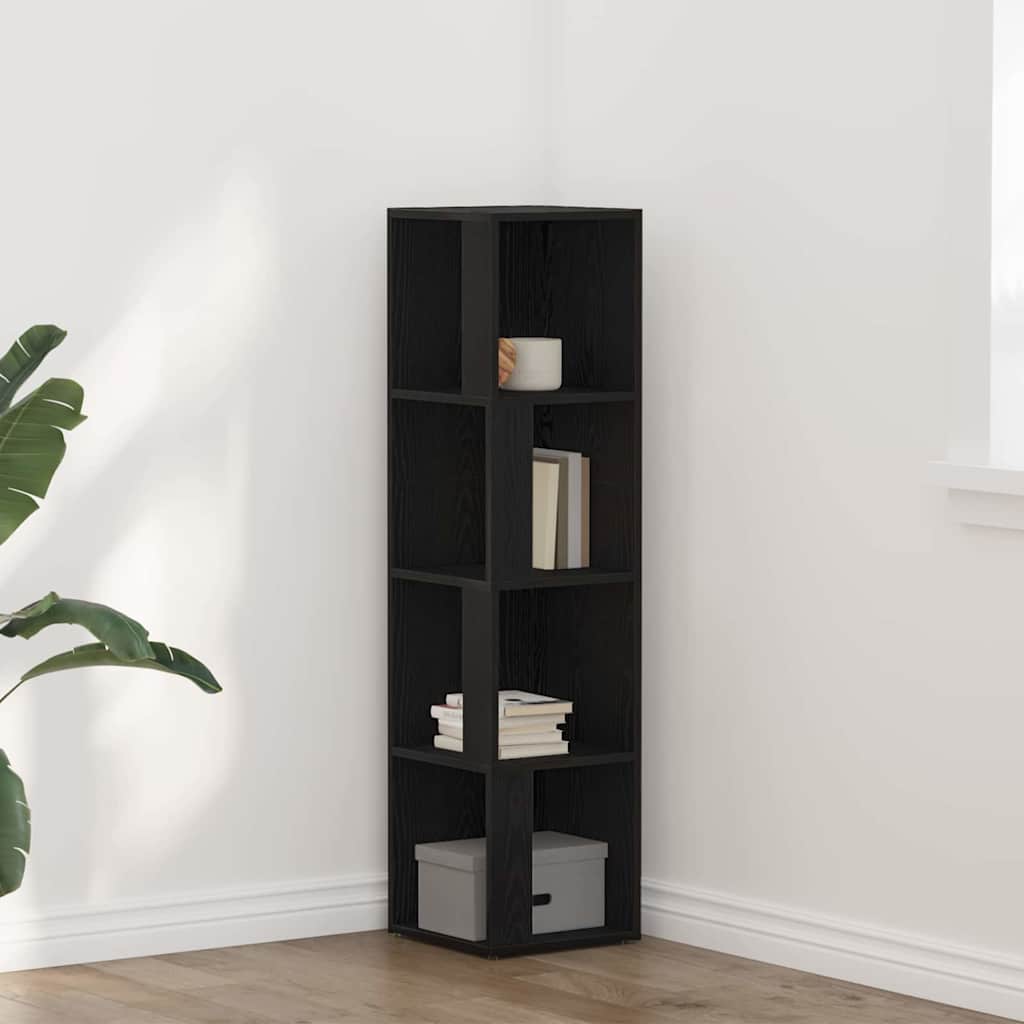 Corner Shelves Black Oak 33 x 33 x 132 cm Engineered Wood