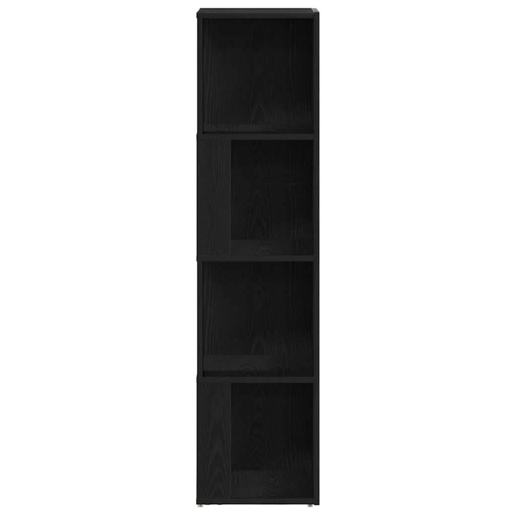 Corner Shelves Black Oak 33 x 33 x 132 cm Engineered Wood