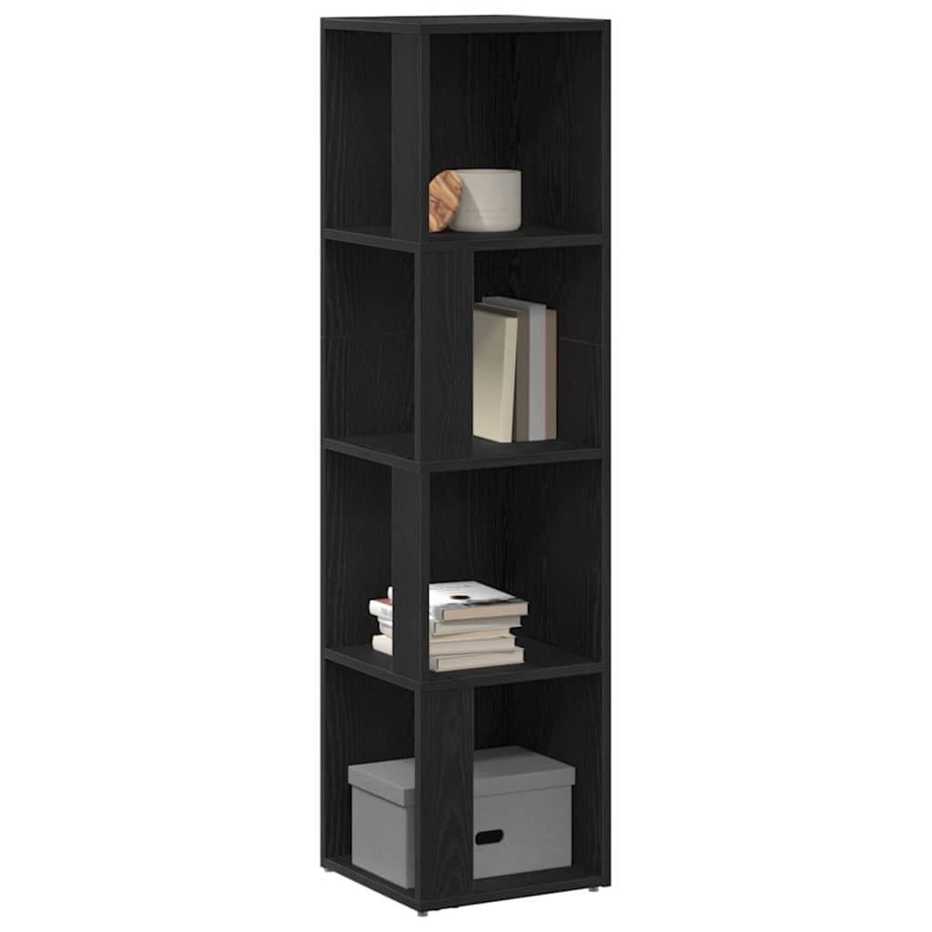 Corner Shelves Black Oak 33 x 33 x 132 cm Engineered Wood