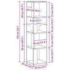 Corner Shelves Black Oak 33 x 33 x 132 cm Engineered Wood