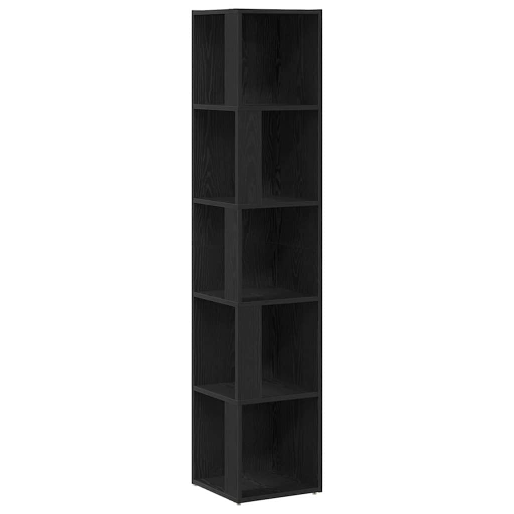 Corner Shelves Black Oak 33 x 33 x 164.5 cm Engineered Wood