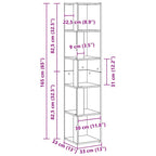 Corner Shelves Black Oak 33 x 33 x 164.5 cm Engineered Wood