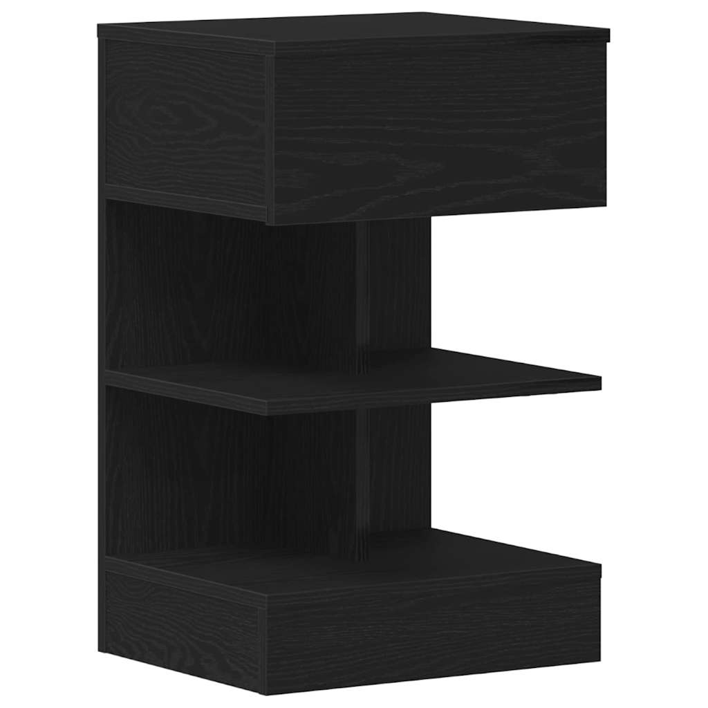 Bedside Cabinet Black Oak 40 x 35 x 65 cm Engineered Wood