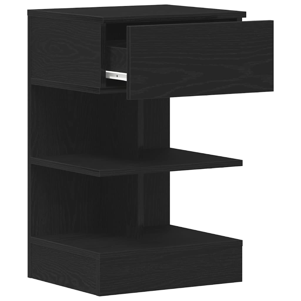 Bedside Cabinet Black Oak 40 x 35 x 65 cm Engineered Wood