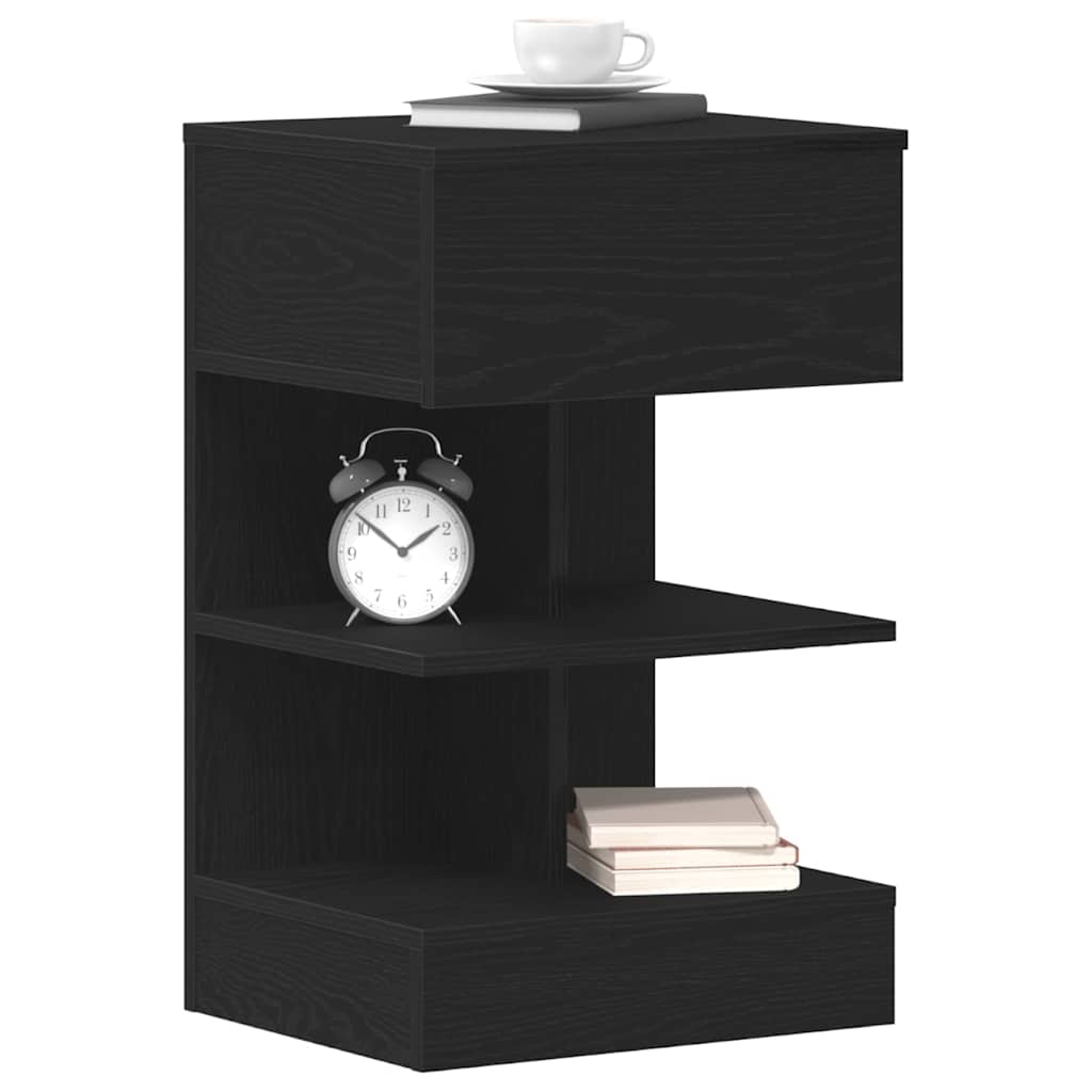 Bedside Cabinet Black Oak 40 x 35 x 65 cm Engineered Wood