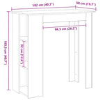Bar Table Black Oak 102 x 50 x 103.5 cm Engineered Wood
