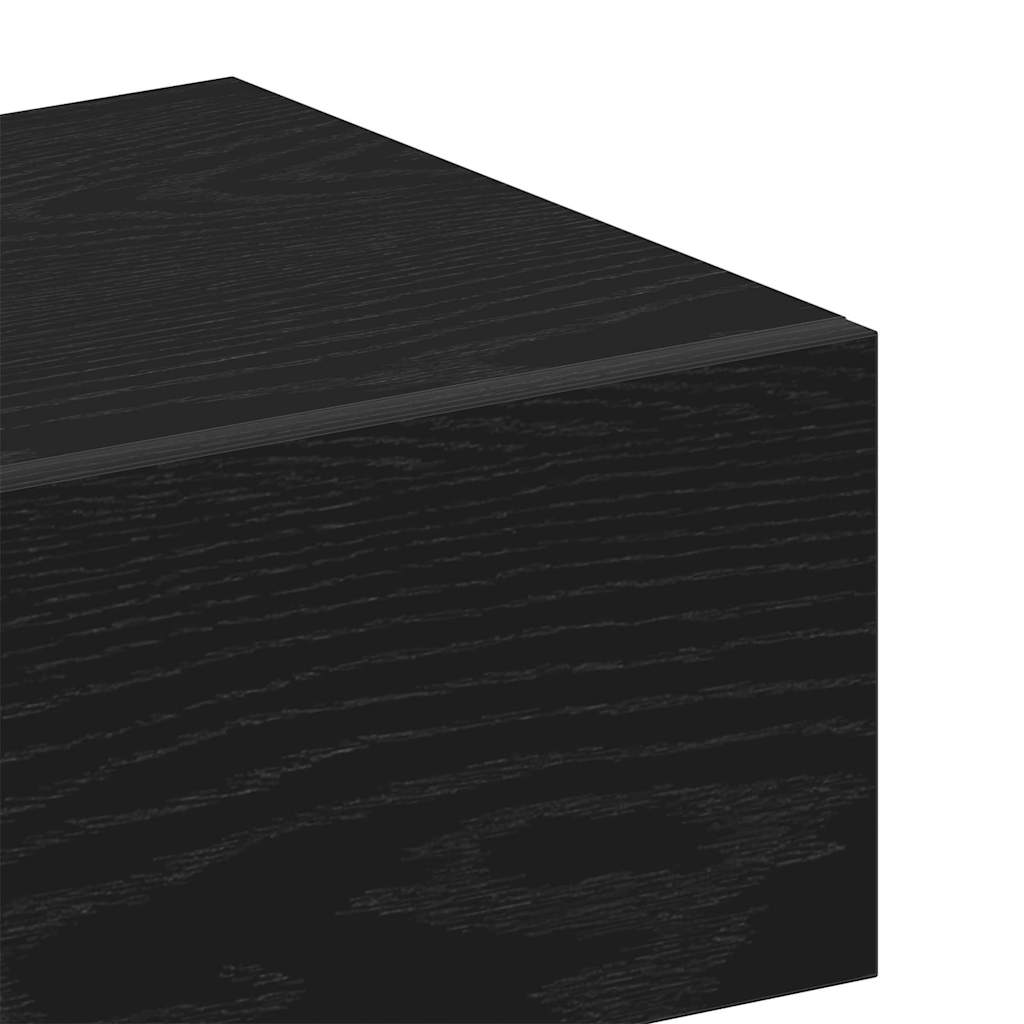 Bedside Cabinet Black Oak 46 x 30 x 30 cm Engineered Wood