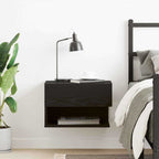 Bedside Cabinet Black Oak 46 x 30 x 30 cm Engineered Wood