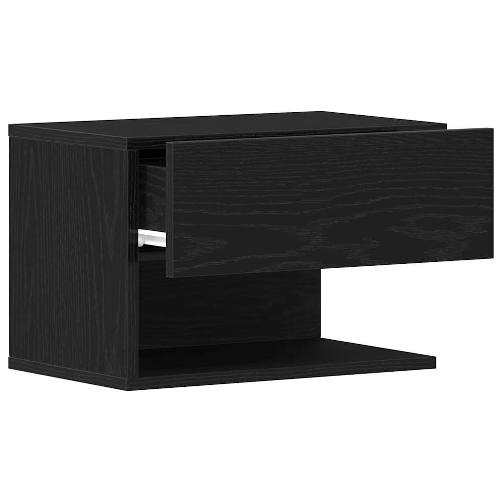 Bedside Cabinet Black Oak 46 x 30 x 30 cm Engineered Wood