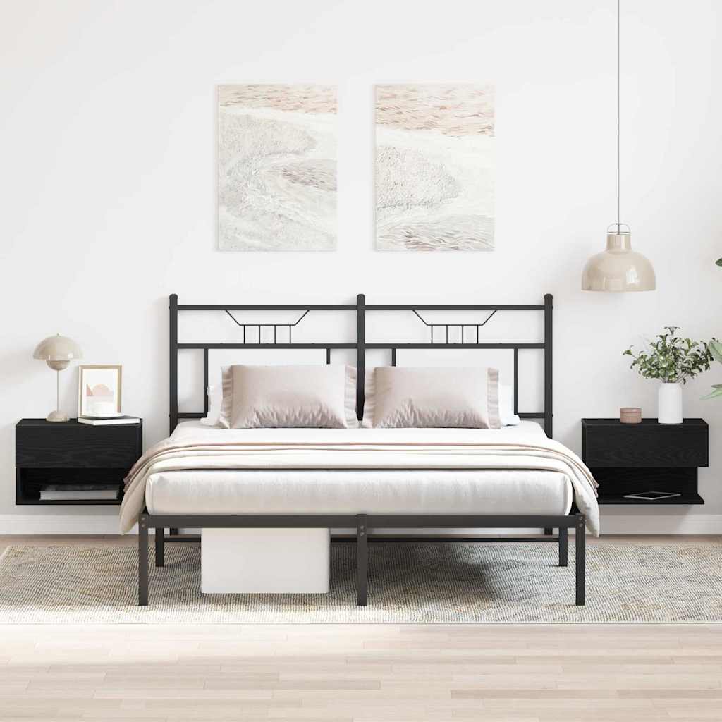 Bedside Cabinet 2 pcs Black Oak 46 x 30 x 30 cm Engineered Wood