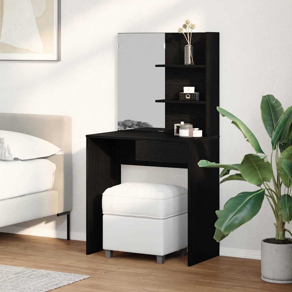 Dressing Table Black Oak 74.5 x 40 x 141 cm Engineered Wood
