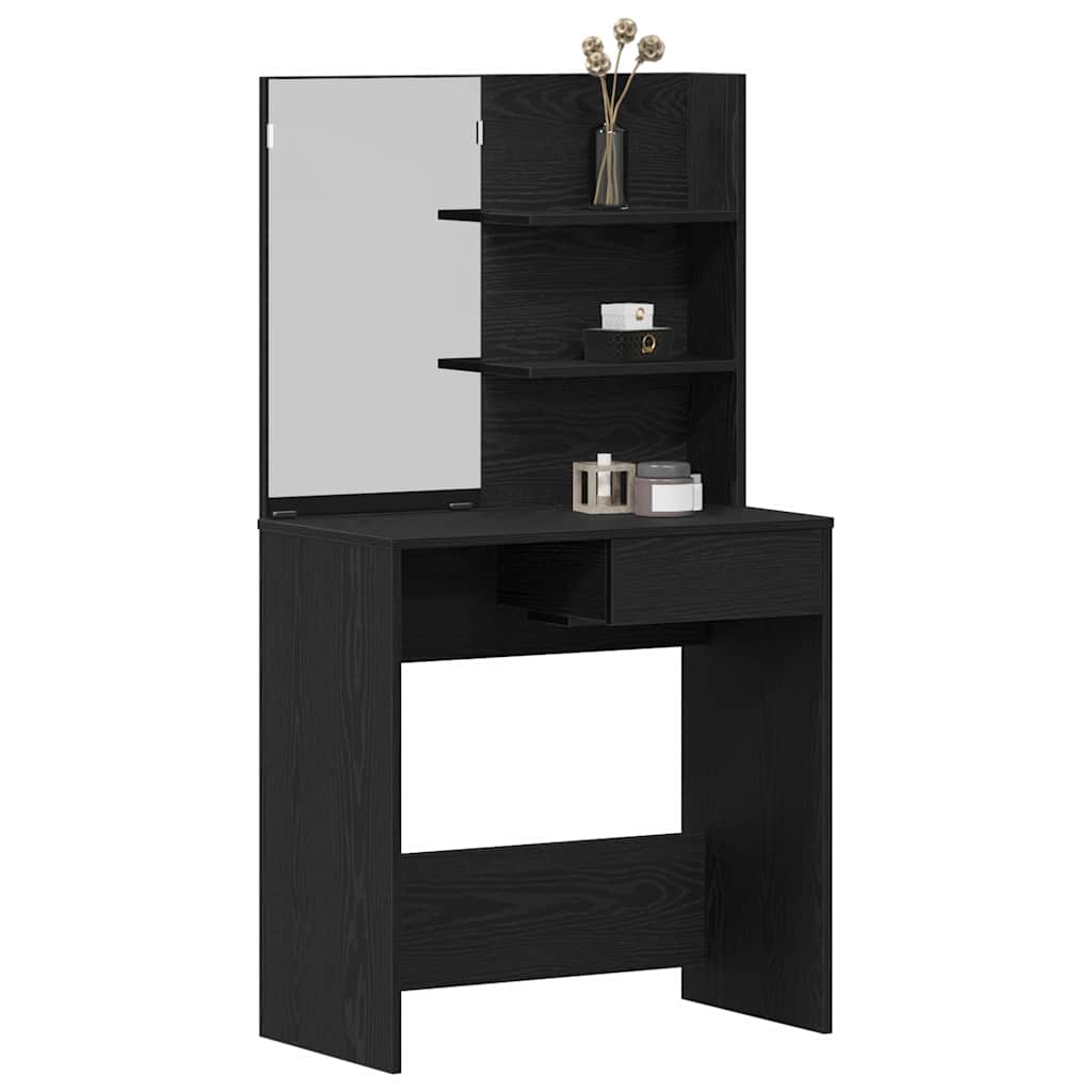 Dressing Table Black Oak 74.5 x 40 x 141 cm Engineered Wood