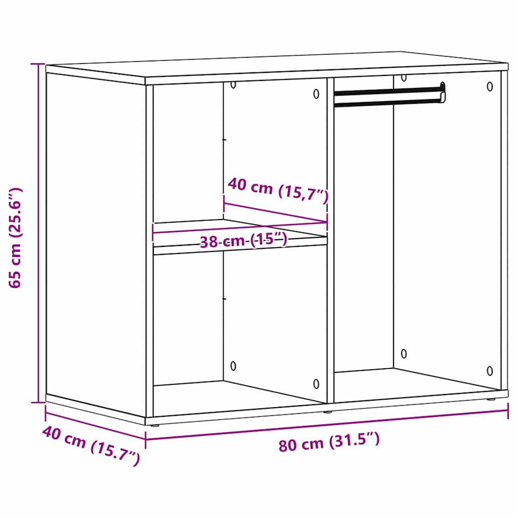Cosmetic Cabinet Black Oak 80 x 40 x 65 cm Engineered Wood