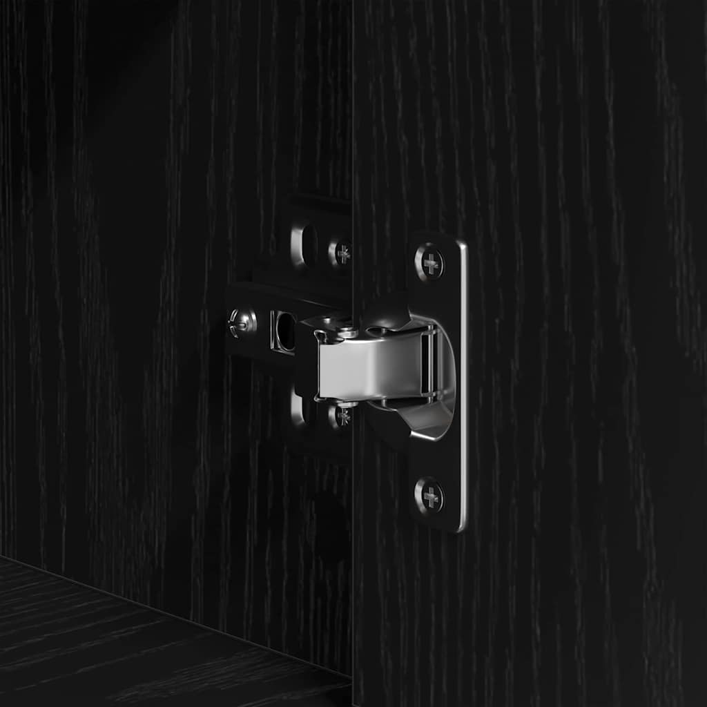 Sideboard with Drawer Black Oak 80 x 33 x 70 cm Engineered Wood