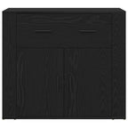 Sideboard with Drawer Black Oak 80 x 33 x 70 cm Engineered Wood