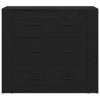 Sideboard with Drawer Black Oak 80 x 33 x 70 cm Engineered Wood