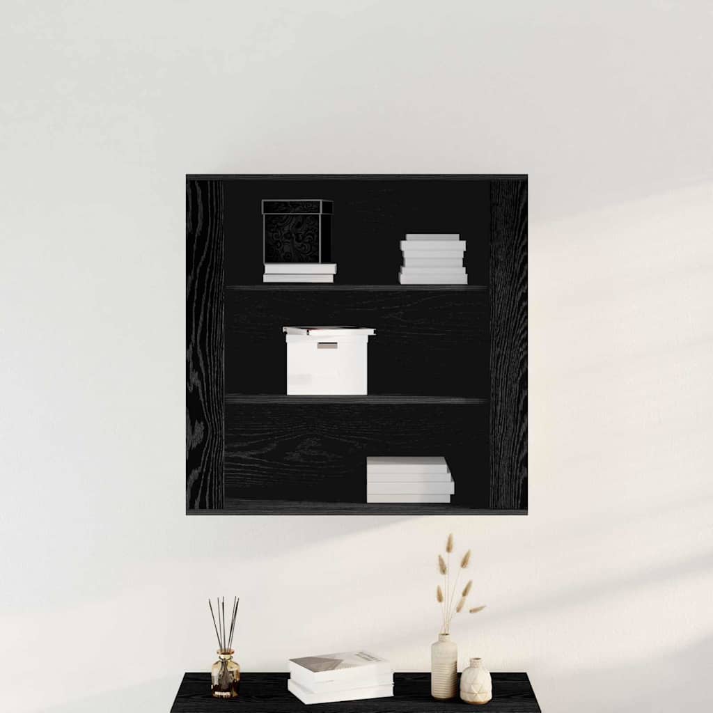 Wall Cabinet Black Oak 80 x 33 x 80 cm Engineered Wood